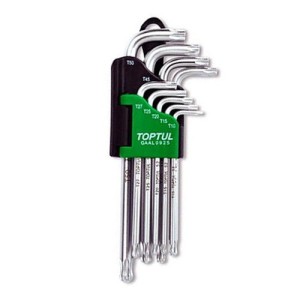 Набір Г-обр. ключів TORX T10-T50 9ед. довгих з відп. і кулею