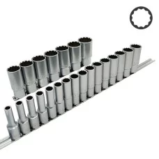 Haбіp дoвгиx гoлoвoк 12-гp. 1/2" 2Зoд (нa плaнці) GAAQ162ЗU-12 TOPTUL